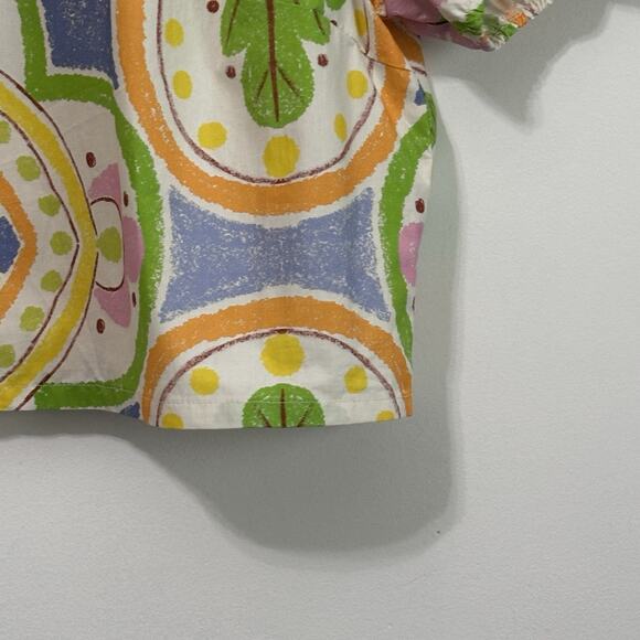 Avara Sidney Top S Zip Back Puff Short Sleeve Summer Trendy Crop Floral NEW - Picture 2 of 9